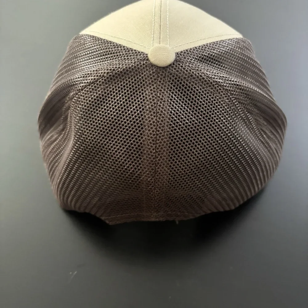 Patriotic Golfer Strapback Mesh Back Trucker Hat Pacific Headwear‎ Brown OSFM